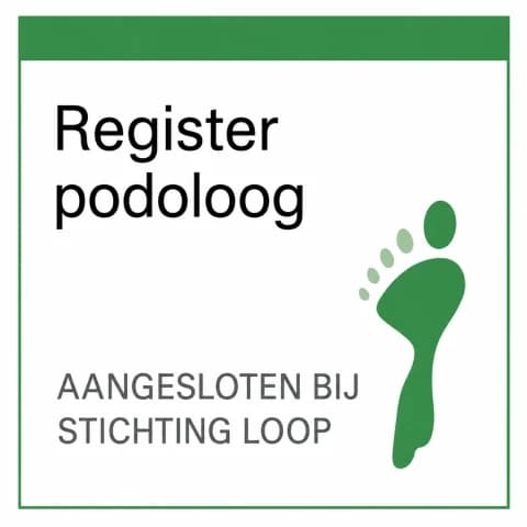 Logo registerpodoloog, geregistreerd bij Stichting LOOP